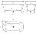 Wanna Wolnostojąca Classica Biały 160x79 CLASSICAWWBP Omnires