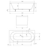mini: Wanna Wolnostojąca Narożna 150x80 Lewa Crea Biały S931-031 Cersanit (3)