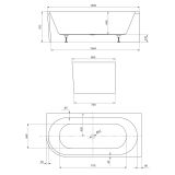 mini: Wanna Wolnostojąca Narożna 150x80 Prawa Crea Biały S931-032 Cersanit (3)