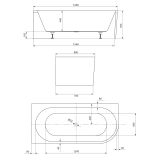 mini: Wanna Wolnostojąca Narożna 160x80 Lewa Crea Biały S931-034 Cersanit (3)