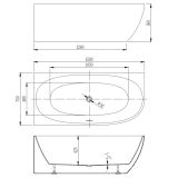 Wanna Wolnostojąca Narożna Lewa Neris 1500x750x560 mm Biały 31503150L Bevisa