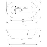 Wanna Wolnostojąca Narożna Prawa Molly S 150x78 TW-7790R-1500 Emporia