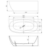 Wanna Wolnostojąca Narożna Prawa Neris 1500x750x560 mm Biały 31503150R Bevisa