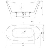 mini: Wanna Wolnostojąca Owalna 170x80 Inverto Biały S301-339 Cersanit (4)