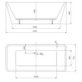 mini: Wanna Wolnostojąca Prostokątna 162x72 Crea Biały S301-299 Cersanit (3)