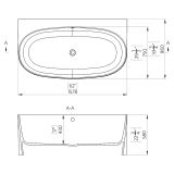 Wanna Wolnostojąca Przyścienna 0052 1580 Snow White 158x86 Marmite