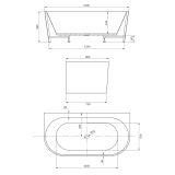 mini: Wanna Wolnostojąca Przyścienna 150x80 Crea Biały S931-033 Cersanit (3)