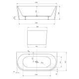 mini: Wanna Wolnostojąca Przyścienna 170x82 Crea Biały S301-301 Cersanit (3)