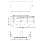 Wanna Wolnostojąca Przyścienna Neris 1500x780x580 mm Biały 31503150 Bevisa