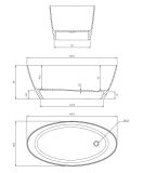 Wanna Wolnostojąca Siena Szaro-Biała 160,5x80,5 SIENAWWBSP Omnires