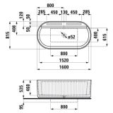 Wanna Wolnostojąca Sonar 1600x815 mm Sonar Biały H2213420000001 Laufen