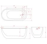 Wanna Wolnostojąca Sopra 14503150 150 cm Biały Bevisa