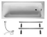Wanna Prostokątna D-Code 150x75 z Nogami i Kompletem Odpływowo-Przelewowym Simplex Chrom GRATIS 700095000000000+790127000000000+495121 Duravit