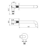 Wylewka Wannowa Podtynkowa Delta PI Grafit Szczotkowany AREX.1243AB Excellent