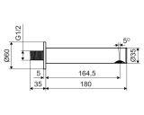 Wylewka Wannowa Ścienna PI Grafit Szczotkowany AREX.1225AB Excellent