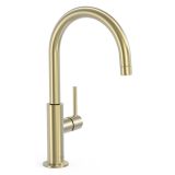 Wysoka Bateria Umywalkowa Z Boczną Dźwignią Study Złoty Cava 26290402CA Tres