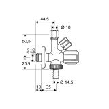 Zawór Kombinowany Kątowy 1/2x3/8x3/4 Comfort Chrom 035450699 Schell