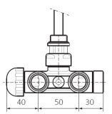 Zawór Lewy Zespolony Termostatyczny Kątowy z Rurką zanurzeniową GZ 1/2