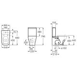 mini: Zbiornik WC 3/4,5L Do Kompaktu WC Gap Square Biały A341470000 Roca (3)