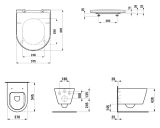 Zestaw 3w1 Miska WC Podwieszana Rimless 545x370 mm + Deska WC Wolnoopadająca + Podkładka Akustyczna Kartell Biały H8663300000001 Laufen
