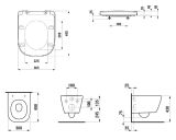 Zestaw 3w1 Miska WC Podwieszana Silent Flush Compacto 490x360 mm + Deska WC Wolnoopadająca + Podkładka Akustyczna Meda Biały H8661130000001 Laufen