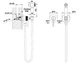 Zestaw Bidetta Ścienna Ori Gun Metal 08021BN Emporia
