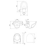 mini: Zestaw Miska WC CleanOn Z Deską Moduo Biały S701-725 Cersanit (3)