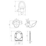 mini: Zestaw Miska WC CleanOn Z Deską Moduo Biały S701-970 Cersanit (2)