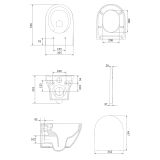 mini: Zestaw Miska WC Vortex Z Deską Larga Biały S701-885 Cersanit (5)