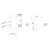 Zestaw Prysznicowo Wannowy 3-funkcyjny Z Baterią Podtynkową Ori Gun Metal ZESTAW-ORI-40-BN Emporia