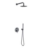 Zestaw Prysznicowo-Wannowy Podtynkowy 3 Funkcyjny Z Deszczownicą 25 cm PI Grafit Szczotkowany AREX.SET.1247AB Excellent