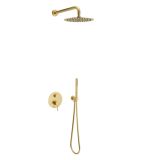 Zestaw Prysznicowo-Wannowy Podtynkowy 3 Funkcyjny Z Deszczownicą 25 cm PI Złoty Szczotkowany AREX.SET.1247GB Excellent