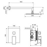 Zestaw Prysznicowy Keria AREX.SET.2047CR Excellent