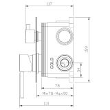 Zestaw Prysznicowy Podtynkowy Dwufunkcyjny Ultimate Gun Metal ANUL121421 Avapax