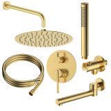 Zestaw Prysznicowy Podtynkowy Trzyfunkcyjny Aurevo Złoty Szczotkowany ANAU131221 Avapax