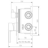 Zestaw Prysznicowy Podtynkowy Trzyfunkcyjny Ultimate Czarny ANUL131321 Avapax