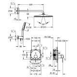 Zestaw Prysznicowy Podtynkowy Z Deszczownicą Rainshower Mono 310 Essence Stal Nierdzewna 25287DC0 Grohe