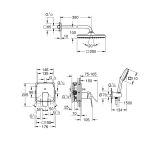 Zestaw Prysznicowy Podtynkowy Z Deszczownicą Tempesta Cube 250 Cubeo Matte Black 1053362430 Grohe