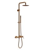 Zestaw Prysznicowy Ścienny Z Deszczownicą 25 cm PI Miedziany Szczotkowany AREX.1281CB Excellent