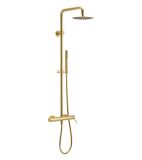 Zestaw Prysznicowy Ścienny Z Deszczownicą 25 cm PI Złoty Szczotkowany AREX.1281GB Excellent