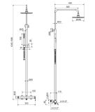 Zestaw Prysznicowy Ścienny Z Deszczownicą 25 cm PI Złoty Szczotkowany AREX.1281GB Excellent