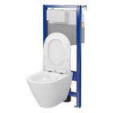 mini: Zestaw Stelaż Podtynkowy Miska WC CleanOn Z Deską Aqua Biały S701-794 Cersanit (2)