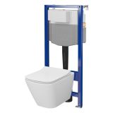 mini: Zestaw Stelaż Podtynkowy Miska WC CleanOn Z Deską Aqua Biały S701-796 Cersanit (1)