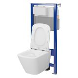 mini: Zestaw Stelaż Podtynkowy Miska WC CleanOn Z Deską Aqua Biały S701-796 Cersanit (2)