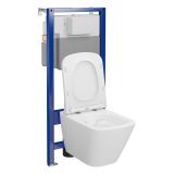 mini: Zestaw Stelaż Podtynkowy Miska WC CleanOn Z Deską Aqua Biały S701-796 Cersanit (4)