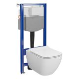mini: Zestaw Stelaż Podtynkowy Miska WC CleanOn Z Deską Aqua Biały S701-806 Cersanit (3)