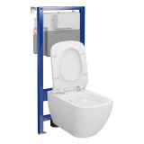 mini: Zestaw Stelaż Podtynkowy Miska WC CleanOn Z Deską Aqua Biały S701-806 Cersanit (4)
