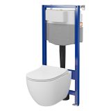 mini: Zestaw Stelaż Podtynkowy Miska WC CleanOn Z Deską Aqua Biały S701-925 Cersanit (1)