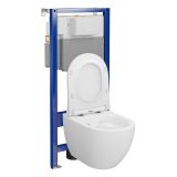 mini: Zestaw Stelaż Podtynkowy Miska WC CleanOn Z Deską Aqua Biały S701-925 Cersanit (4)