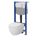 mini: Zestaw Stelaż Podtynkowy Miska WC StreamOn Z Deską Aqua Biały S701-799 Cersanit (1)